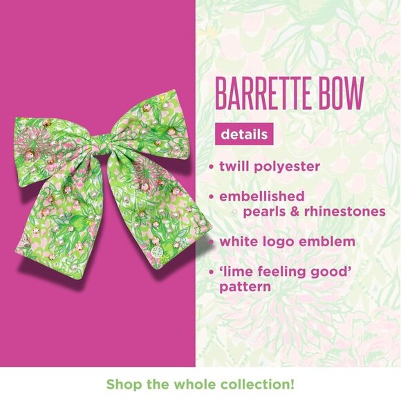 Hair Bow Women Green Floral Lime Feeling Good Pearl Rhinestone Accessories main image 5